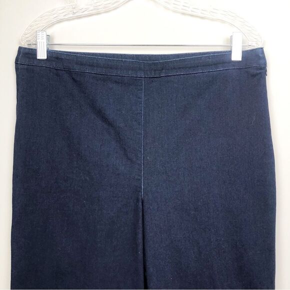 ST. JOHN | Dark Wash Side Zip Denim Jeans Zipper Ankle High Rise Women’s Size 12 - Picture 3 of 8